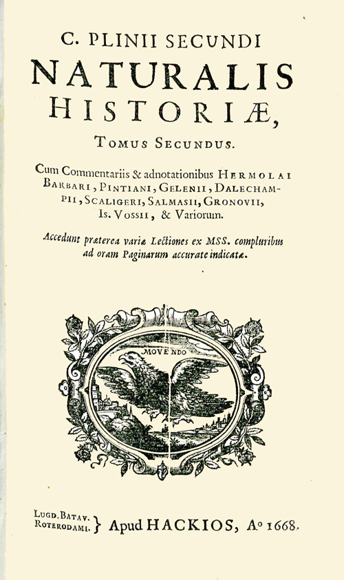 Tomo II de la Historia Natural de Plinio el Viejo