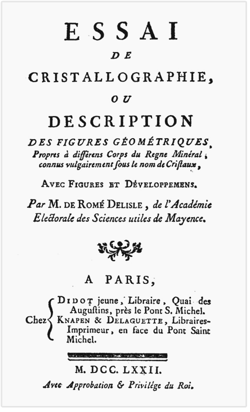 "Essai de Cristallographie" de Romé de L'Isle