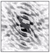 Image showing the effects of X-ray scattering from a set of atoms