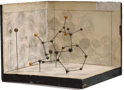Modelo estructural de la penicilina usado por Dorothy C. Hodgkin